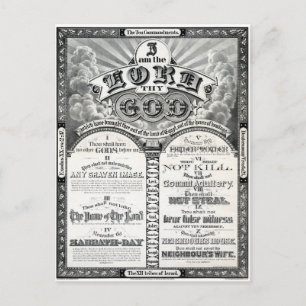 Carte Postale Les Dix Commandements 1876 Poster vintage restauré
