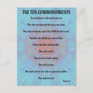 Carte Postale Les Dix Commandements "Expressions extérieures"