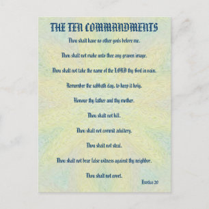 Carte Postale Les Dix Commandements Pastel Floral