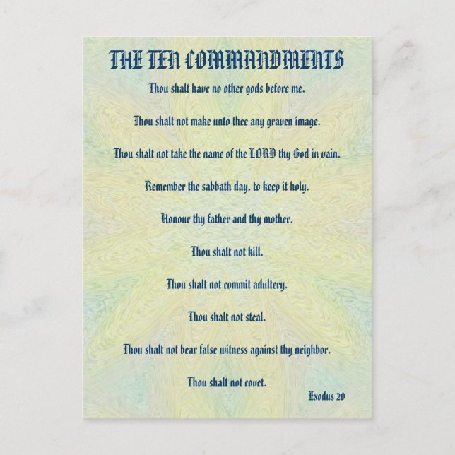 Carte Postale Les Dix Commandements Pastel Floral (Devant)
