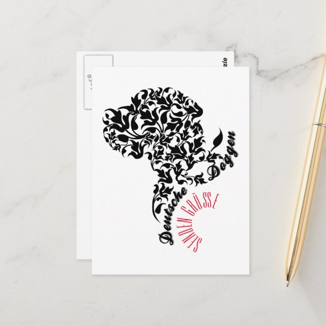 Carte Postale Les Dogues Allemands vous saluent (Devant/Arrière en situation)