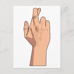 Carte Postale Les doigts ont croisé des signes et des gestes de