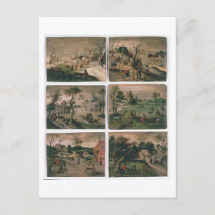 Carte Postale Les douze mois de l'année : janvier, février,