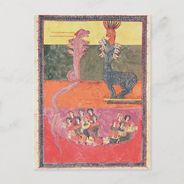 Carte Postale Les dragons, du Girona Beatus (Devant)