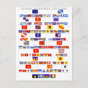 Carte Postale Les drapeaux régionaux et départementaux de la Fra