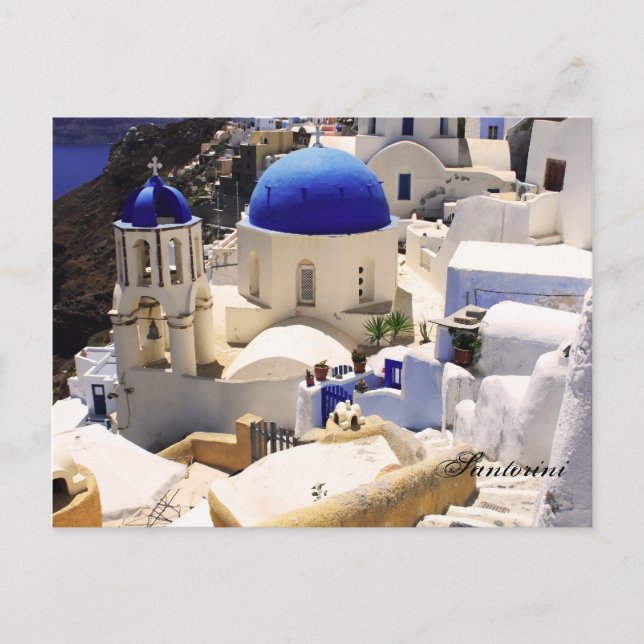 Carte Postale Les églises de Santorin (Devant)