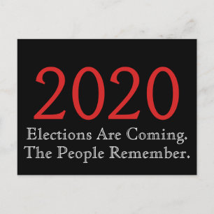Carte Postale Les élections de 2020 sont à venir dont le peuple