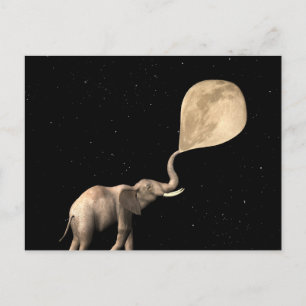 Carte Postale Les éléphants font Pleine lune
