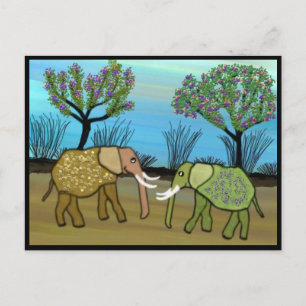 Carte Postale Les éléphants n'oublient jamais
