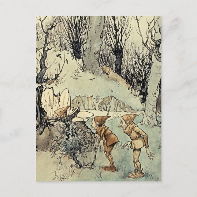 Carte Postale "Les elfes dans le bois" par Arthur Rackham (Devant)