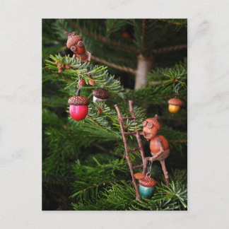 Carte Postale Les elfes de maïs décorant l'arbre de Noël - Noël