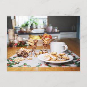 Carte Postale Les elfes de maïs mangent et volent du pain d'épic