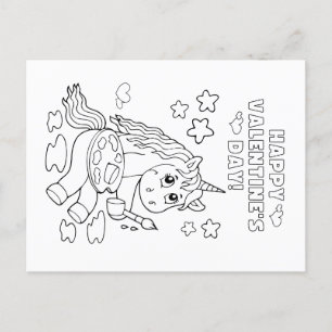 Carte Postale Les enfants colorent votre propre Valentine (licor