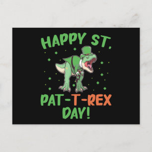 Carte Postale Les enfants heureux St Pat Trex Day Dino St Patric