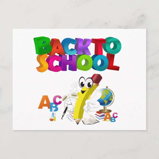 Carte Postale Les enfants rentrent à l'école (Devant)