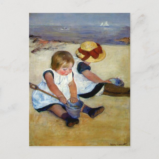 Carte Postale Les enfants sur la plage de Cassatt (Devant)