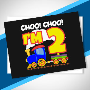 Carte Postale Les enfants Train Choo Choo 2ème Anniversaire Choo