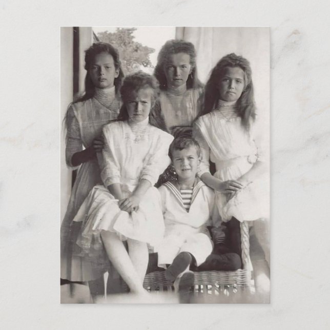 Carte Postale Les enfants tsar de Russie, OTMA et Alexis (Devant)