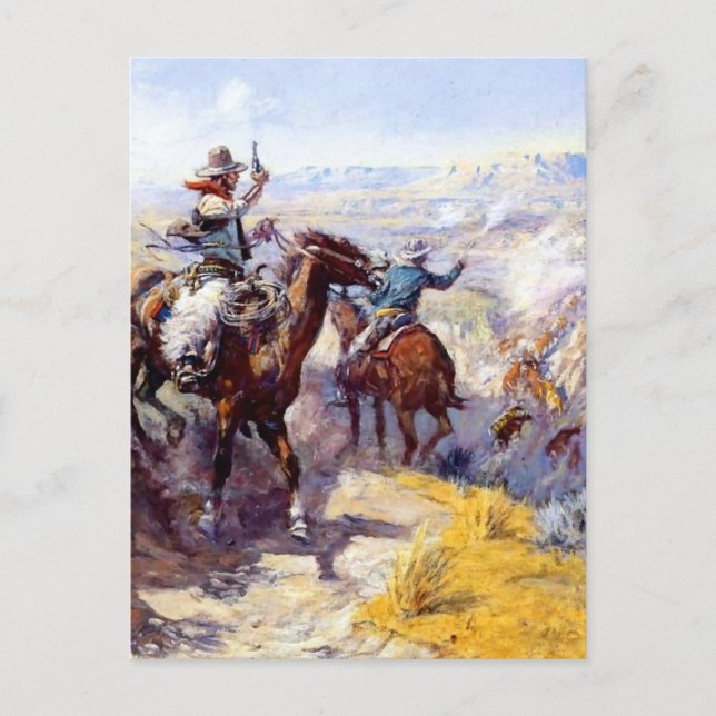 Carte Postale « Les enfumer » : Art occidental de Charles M. Rus (Devant)