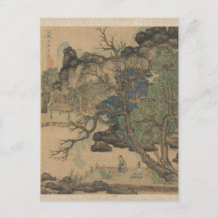 Carte Postale Les érudits dans un jardin par Chen Hongshou