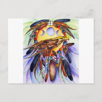 Carte Postale Les esprits du Loup de la Liberté et de l'Aigle