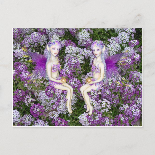 Carte Postale Les fées jumelles Alyssum (Devant)