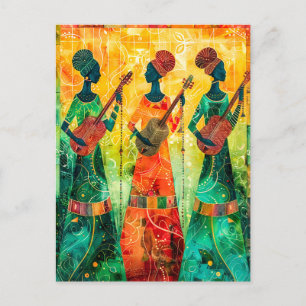 Carte Postale Les Femmes Africaines Jouant Des Instruments À Cor