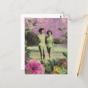 Carte Postale Les Femmes de la plage à pied