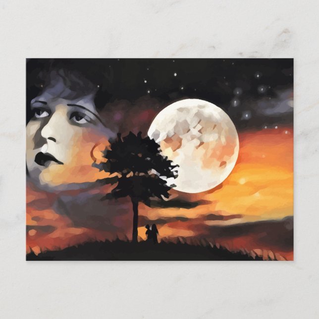 Carte Postale Les femmes font face à la silhouette des arbres de (Devant)