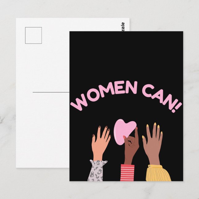 Carte Postale Les femmes peuvent féministes (Devant / Derrière)