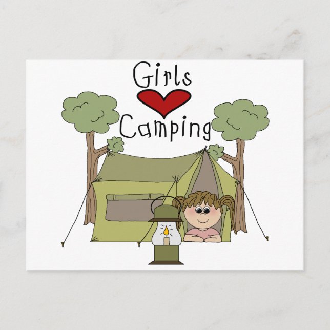 Carte Postale Les filles aiment le camping (Devant)