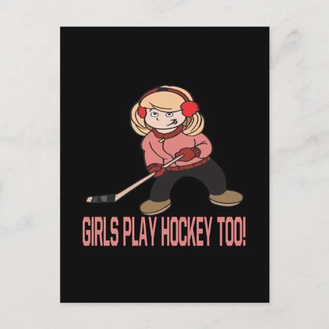 Carte Postale Les Filles Jouent Aussi Au Hockey (Devant)