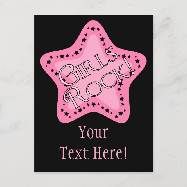 Carte Postale Les filles Rock Rose Star (Devant)