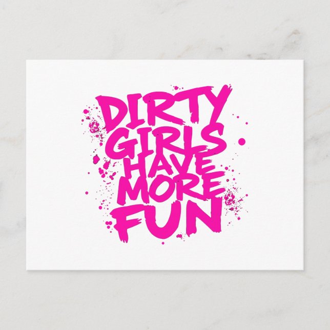 Carte Postale Les Filles Sale Ont Plus Amusant Mudder Mudding Gi (Devant)