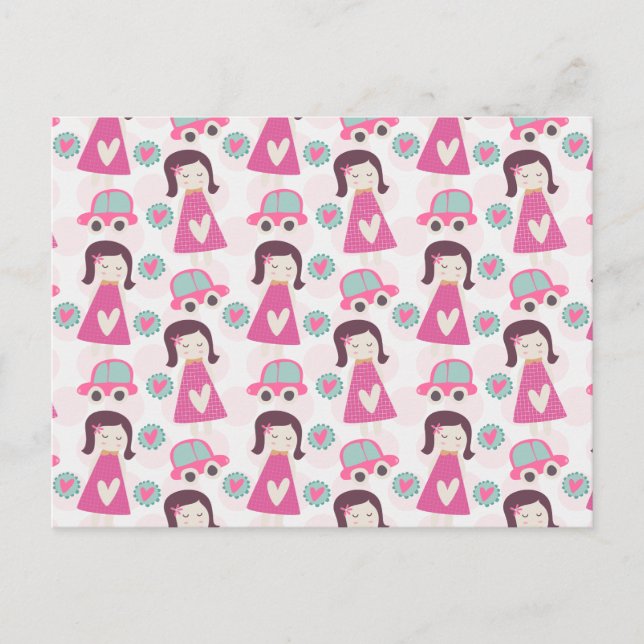 Carte Postale Les Filles Se Rendre À Des Endroits (Devant)