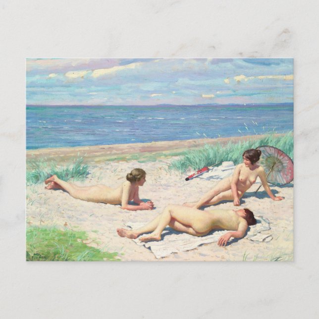 Carte Postale Les filles sur la plage | Paul Fischer (Devant)