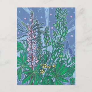 Carte Postale Les Fleurs Bluebonnet Fleurissent Floral Pastel Pe