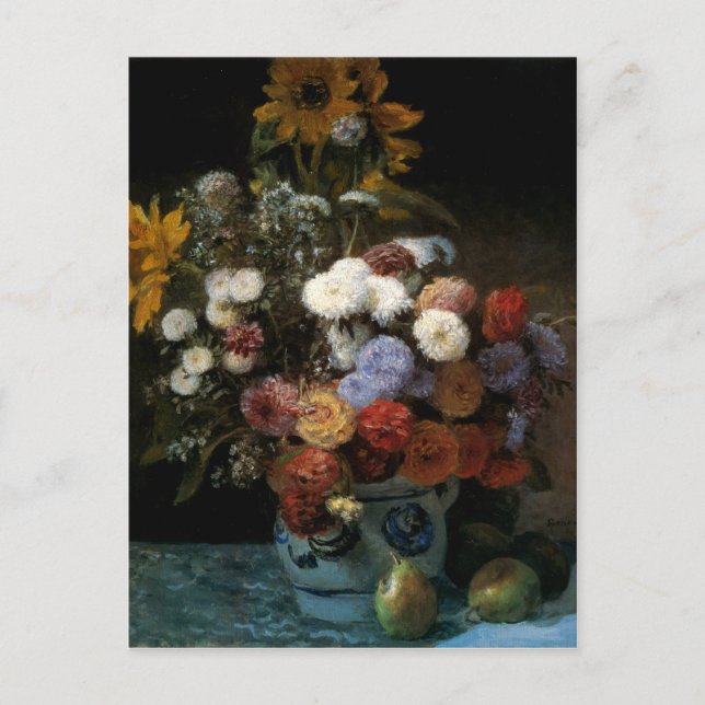 Carte Postale Les fleurs de Pierre-Auguste Renoir dans un vase ( (Devant)