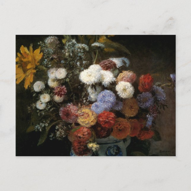 Carte Postale Les fleurs de Pierre-Auguste Renoir dans un vase ( (Devant)