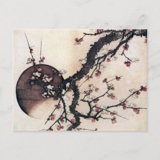 Carte Postale Les fleurs de prunes et la lune, Hokusai