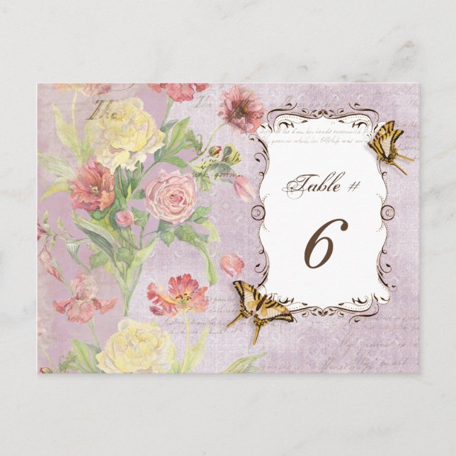Carte Postale Les Fleurs Peony Rose Tulip Floral Flowers Mariage (Devant)
