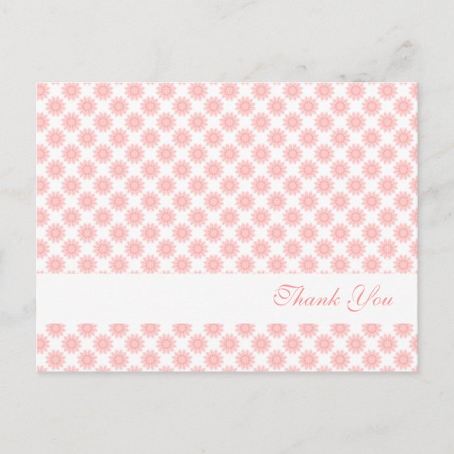 Carte Postale Les fleurs roses "Merci" (Devant)