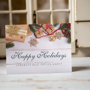 Carte Postale Les flocons de neige et le pin Voeux de vacance