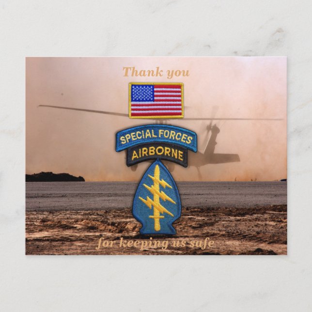 Carte Postale Les forces spéciales Green berets vétérans patch (Devant)