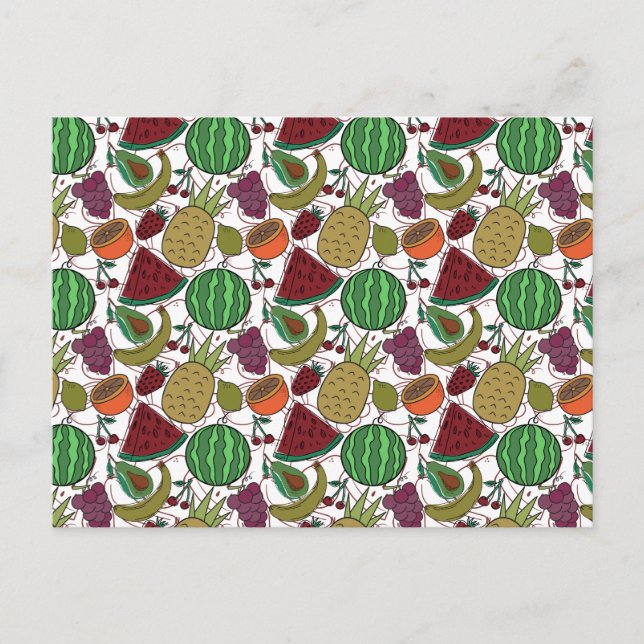 Carte Postale Les Fruits sautés | Fruit surface pattern 25 (Devant)