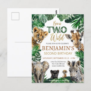 Carte Postale Les garçons Safari Two Wild Anniversaire
