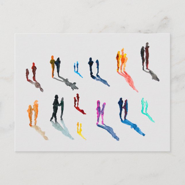 Carte Postale Les gens art aquarelle fine art (Devant)