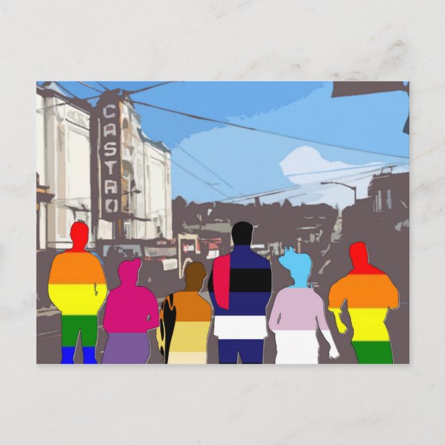 Carte Postale Les gens de la fierté GLBT à Castro #2 (Devant)