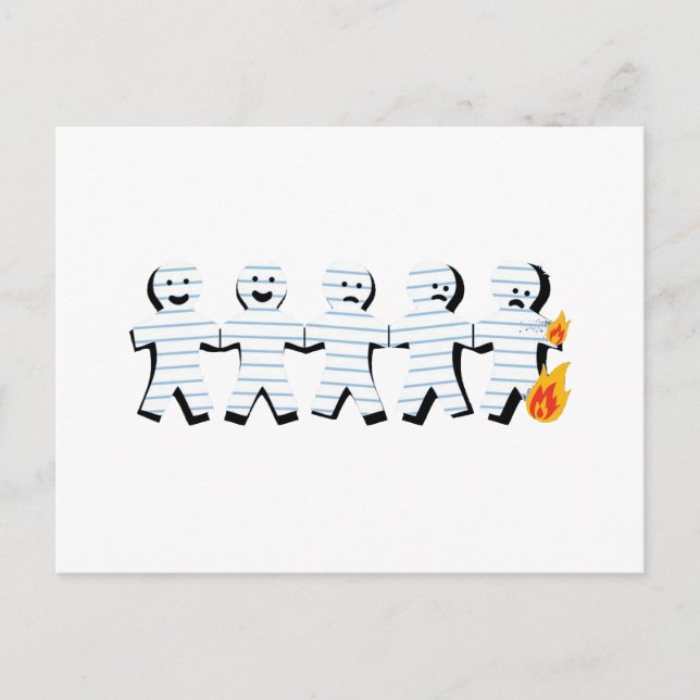 Carte Postale Les gens du papier brûlent (Devant)