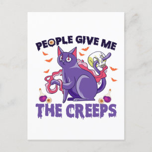 Carte Postale Les gens me donnent la chair de poule Chat effraya